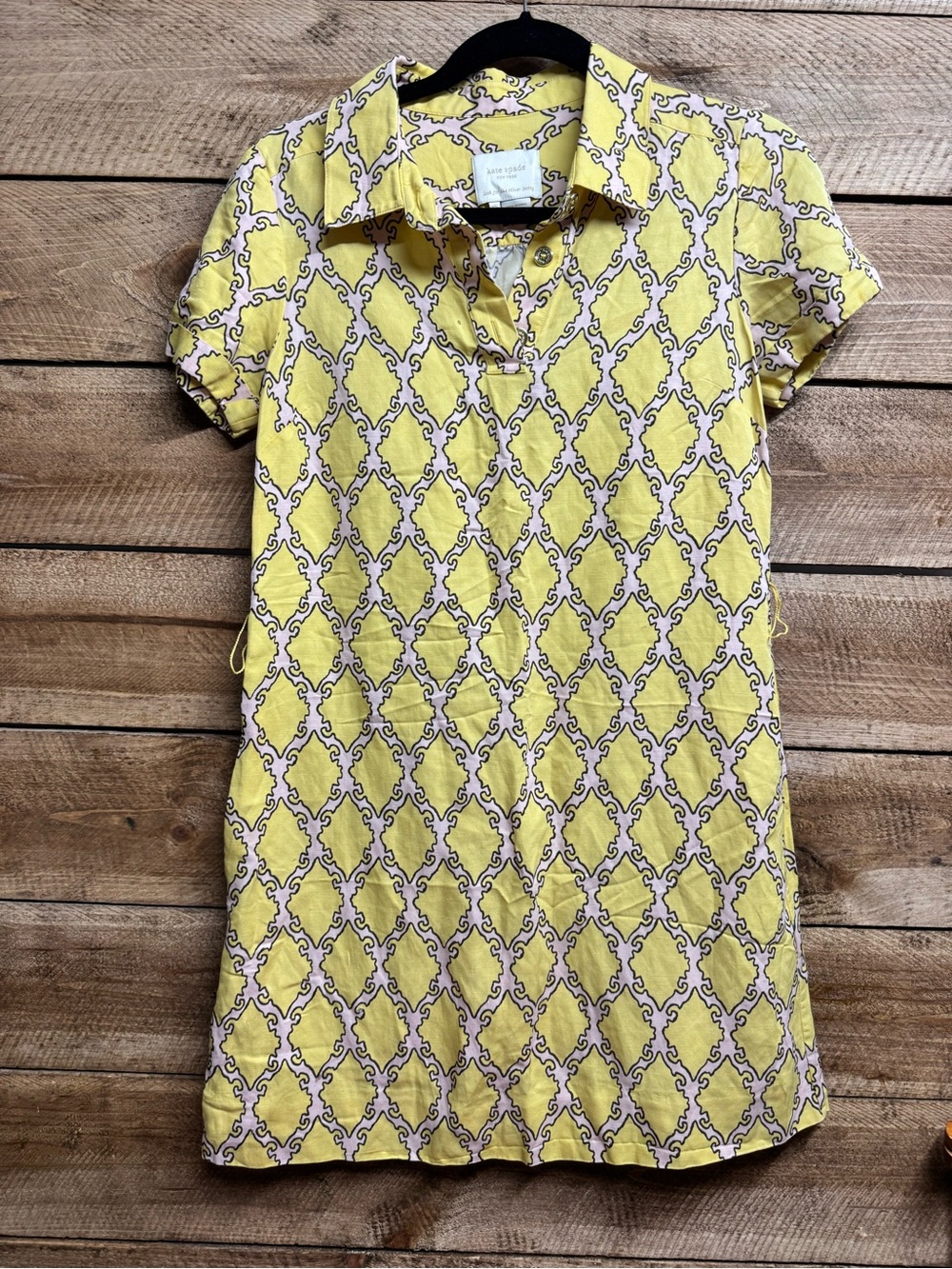 kate spade Yellow and Pink Geometric Print Dress